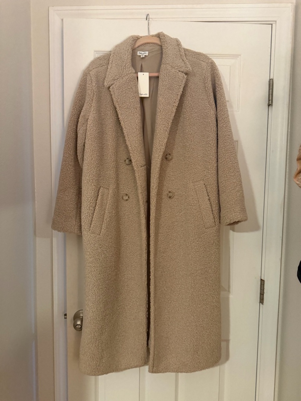 Splendid Beige Teddy Long Coat